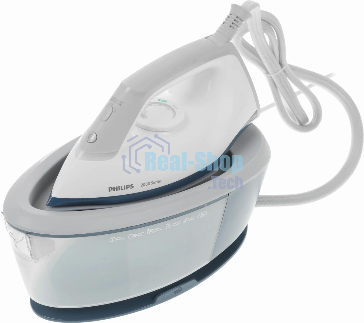 Парогенератор Philips PSG2000/20 синий/белый, 2400 Вт, 110 г/мин, 300 г/мин, 1400 мл