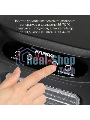 Сушка для фруктов и овощей Hyundai HYFD-P1203 12под. 500 Вт, черный