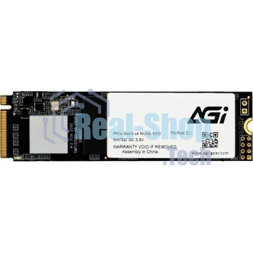 Накопитель SSD AGI AI298, 512Gb, PCIe 3.0 x4, M.2 2280, NVMe, R/W 2200/1300