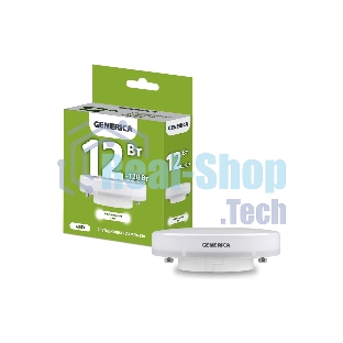 Лампа светодиодная GENERICA LL-T80-12-230-40-GX53-G T80 12Вт таблетка 4000К GX53 230В