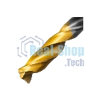 Сверло спиральное по металлу Denzel 9 x 125мм, Р6М5, Golden Tip, многогранная заточка