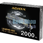 Накопитель SSD ADATA LEGEND 860, 2Tb, PCIe 4.0 x4, M.2 2280, NVMe, R/W 6000/5000, с радиатором