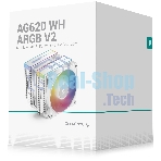 Кулер для процессора DEEPCOOL AG620 WH ARGb V2 LGA20XX/1700/1200/115X/AM5/AM4 (9шт/кор, TDP 260W, PWM, ARGb DUAL Fan 120мм, 6 тепл. трубок, белый) RET
