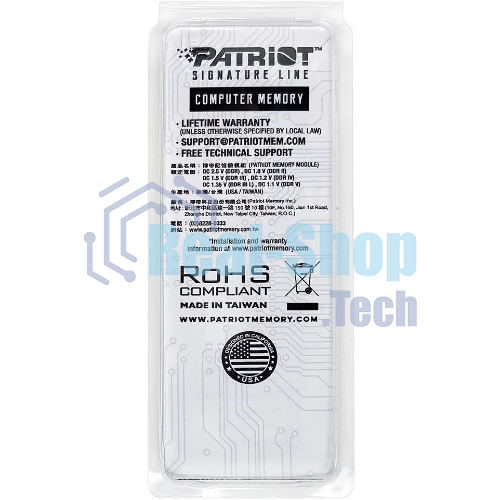 Оперативная память Patriot Signature, DDR5, 8GB (1x8 GB), 5600 MHz, CL46, SO-DIMM