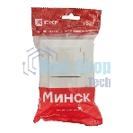Розетка EKF ERR16-129-200-44 Минск 2-м СП 16А IP44 с заземлением, с защитными шторками, с крышкой, белая