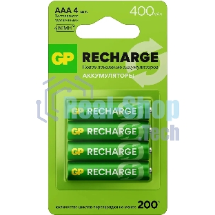 Аккумулятор GP RECHARGE AAA NiMH 400mAh (4шт)