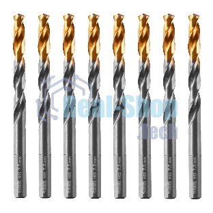 Сверло по металлу Denzel 7,5 мм, HSS-Tin, Golden Tip, 8 шт.
