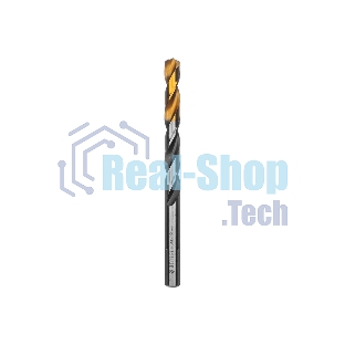 Сверло спиральное по металлу Denzel 9 x 125мм, Р6М5, Golden Tip, многогранная заточка