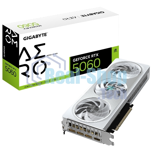 Видеокарта Gigabyte PCI-E 5.0 GV-N5060AERO OC-8GD 1.0 NVIDIA GeForce RTX 5060 8Gb 128bit GDDR7 2595/28000 HDMIx1 DPx3 HDCP Ret