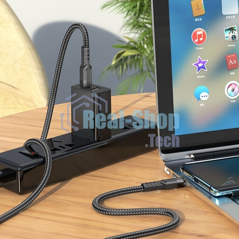 Кабель Hoco U110 Type-C to Type-C USB Type-C (m)-USB Type-C (m) 1.2м черный коробка