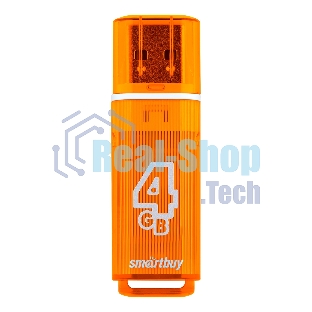 Флешка USB Smartbuy Glossy series Orange (SB4 GbGS-Or), 4Gb, USB 2.0, R/W 25/15, оранжевый