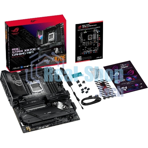 Материнская плата ASUS ROG STRIX X870E-E GAMING WIFI, AM5, AMD X870E, 4xDDR5, 4xSATA, 5xM.2, 1xPCI-E 5.0 x16, 1xPCI-E 4.0 x4, 1xHDMI, 1xUSB-C 3.2 Gen 2, 1xUSB-C 3.2 Gen 2x2, 2xUSB-C 4.0, 1x 5Gb LAN, 9xUSB-A 3.2 Gen 2, 2x3.5 мм, TOSLINK, 1xWi-Fi 7, ATX