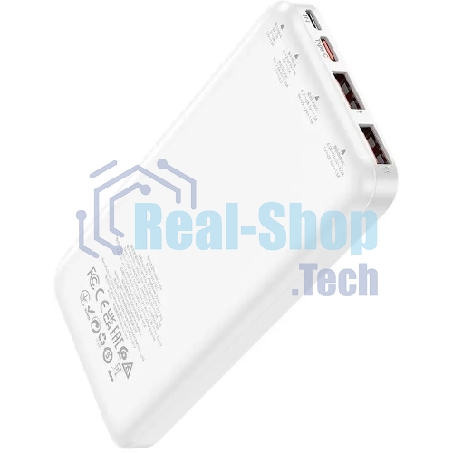 Портативный аккумулятор Hoco J101 Astute 10000mAh QC3.0/PD3.0 22.5W 5A 2xUSB-A/USB-C белый (J101 ASTUTE белый)