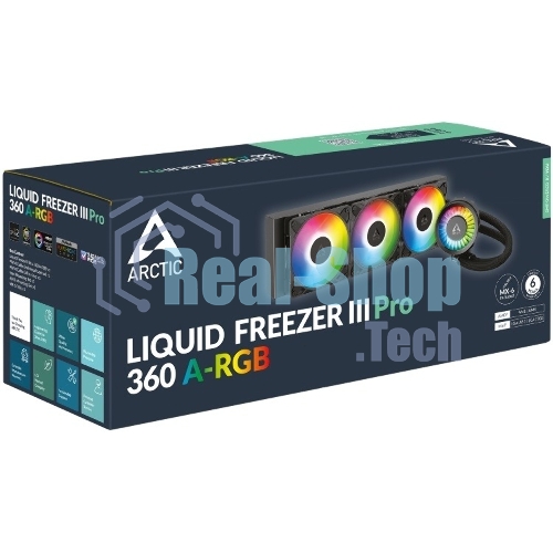 Жидкостная система охлаждения Arctic Cooling Liquid Freezer III Pro 360 ARGB Multi Compatible ACFRE00184A черный 120мм алюминий+медь 3000rpm 4-pin