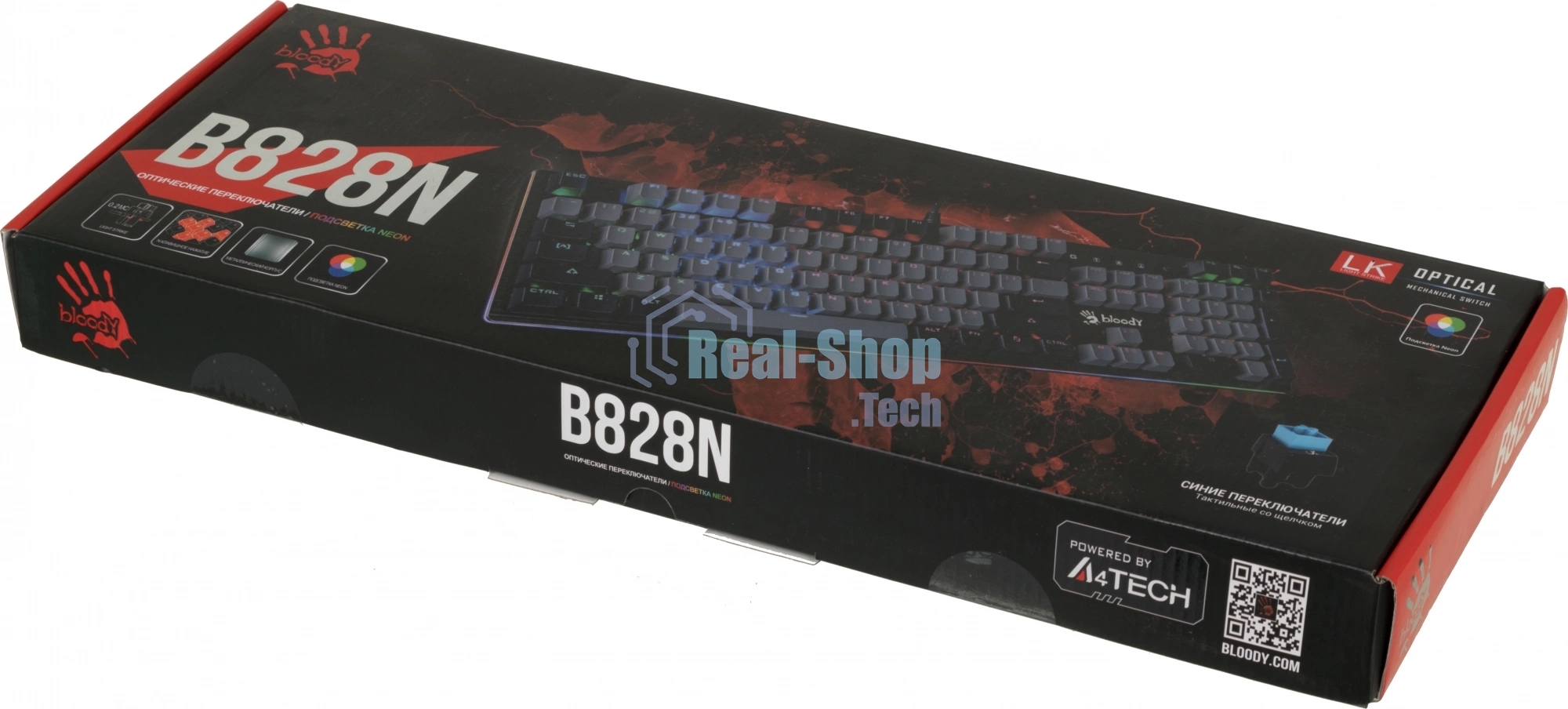 Клавиатура проводная A4Tech Bloody B828N USB черный/серый