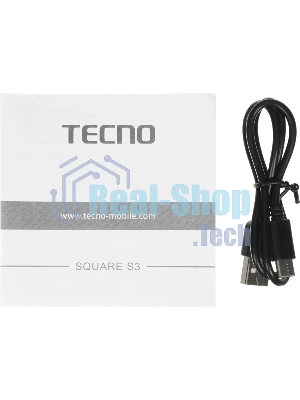 Колонка портативная Tecno S3 Square черный 3W 1.1 BT 2000mAh (S3)