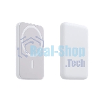 Портативное беспроводное зарядное устройство Rexant Power Bank (аккумуляторная батарея) 5000 mAh, MagSafe, белый