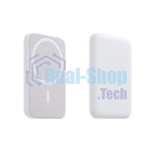 Портативное беспроводное зарядное устройство Rexant Power Bank (аккумуляторная батарея) 5000 mAh, MagSafe, белый