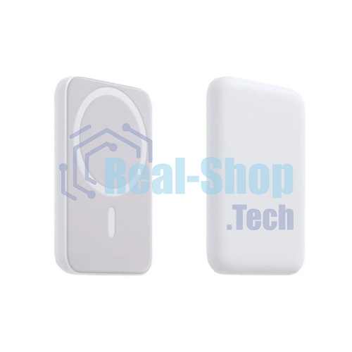 Портативное беспроводное зарядное устройство Rexant Power Bank (аккумуляторная батарея) 5000 mAh, MagSafe, белый