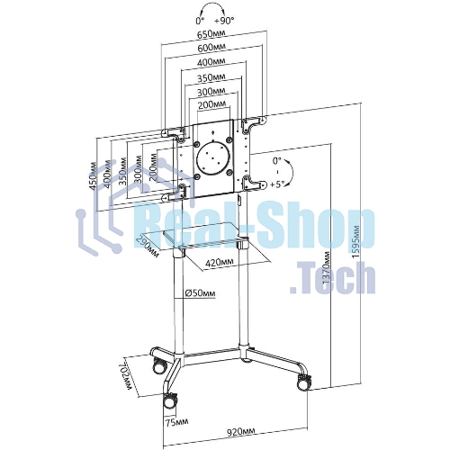 Стойка для телевизора Cactus CS-ST1146WT белый, 37