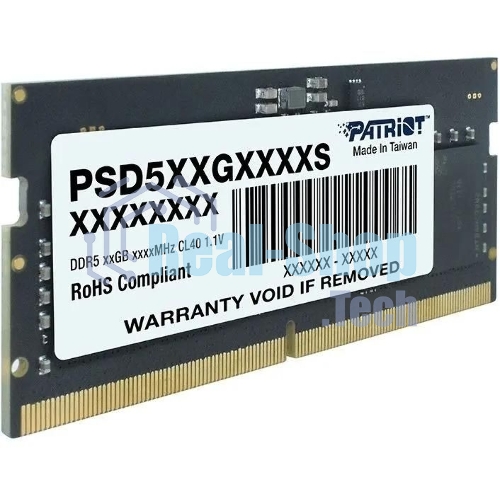 Оперативная память Patriot Signature, DDR5, 8GB (1x8 GB), 5600 MHz, CL46, SO-DIMM