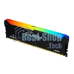 Оперативная память Kingston Fury Beast, DDR4, 16GB (1x16GB), 3600MHz, CL18, DIMM, с радиатором, RGB, черный