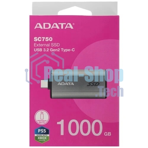 Внешний SSD ADATA SC750, 1TB, USB 3.2 Gen 2 Type-C, R/W 1050/1000, черный