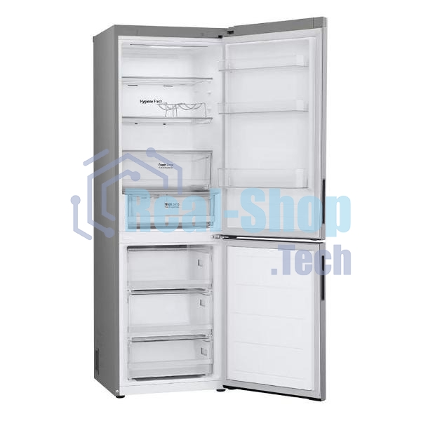 Холодильник LG GC-B459ANMW серебристый двухкамерный 234/110л морозилка снизу, No Frost