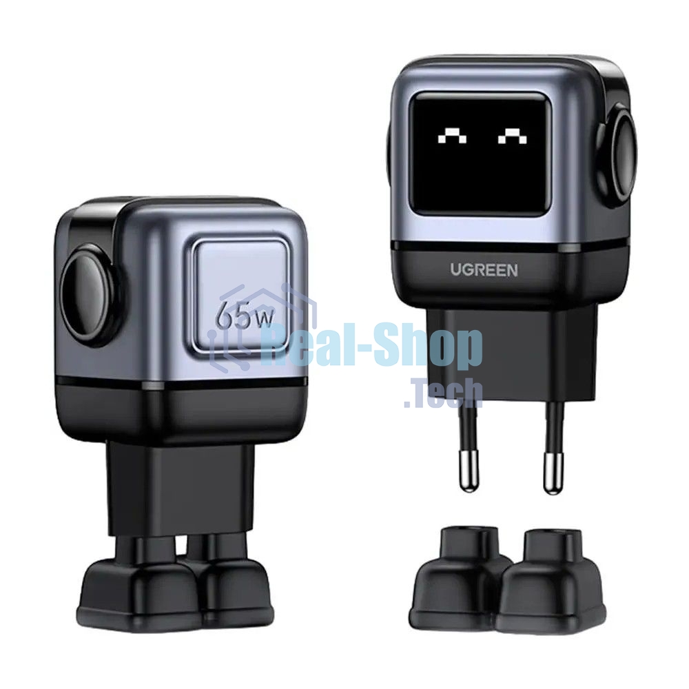 Сетевое зарядное устройство Nexode Robot 65Вт 2xUSB-C, 1xUSB-A, GaN Gray (25685B)