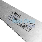 Ножовка по дереву Deli DL6850 500мм Материал: 65Mn. Термообработанная поверхность. Зубья пилы: 7 TPI. Шлифовка зубов с 2-х сторон. Литая ручка из двухкомпонентного противоударного пластика.