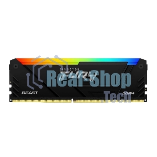 Оперативная память Kingston Fury Beast, DDR4, 16GB (1x16GB), 3600MHz, CL18, DIMM, с радиатором, RGB, черный