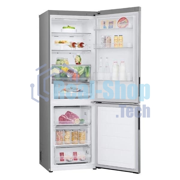 Холодильник LG GC-B459ANMW серебристый двухкамерный 234/110л морозилка снизу, No Frost