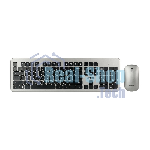 Комплект клавиатура+мышь Smartbuy 233375AG беспроводной, USB, 1600 DPI, серебристый