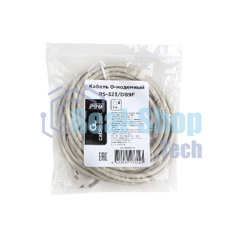 Кабель 0-модемный Cablexpert CC-134-10-N, 9F/9F, Pro, 3.0м, пакет