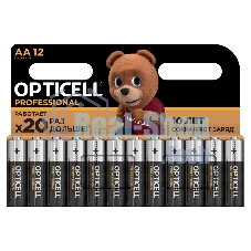 Элемент питания алкалиновый AA/LR6 (блист. 12шт) Professional Opticell 5052005