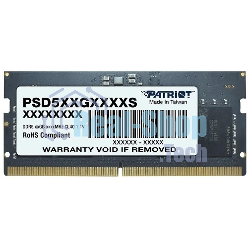 Оперативная память Patriot Signature, DDR5, 8GB (1x8 GB), 5600 MHz, CL46, SO-DIMM