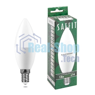 Лампа светодиодная SAFFIT SBC3715 LED 15Вт Е14 теплый матовая свеча
