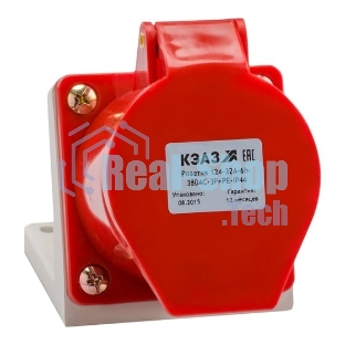 Розетка 134 63А 6h 380AC 3P+PE IP67 для монтажа на поверхность КЭАЗ 241220