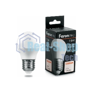 Лампа светодиодная Feron PRO LB-1407 шар E27 7.5W 2700K