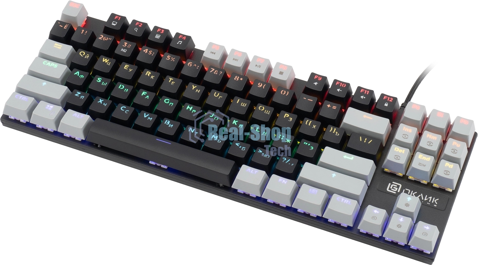 Клавиатура Oklick K600X проводная, USB Type-A, серый