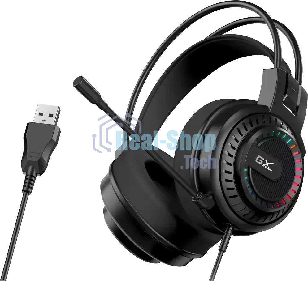 Гарнитура Genius HS-GX570U чёрный, проводная, USB, подсветка