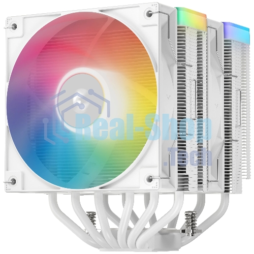 Кулер для процессора DEEPCOOL AG620 WH ARGb V2 LGA20XX/1700/1200/115X/AM5/AM4 (9шт/кор, TDP 260W, PWM, ARGb DUAL Fan 120мм, 6 тепл. трубок, белый) RET