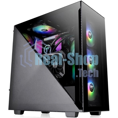 Компьютерный корпус Thermaltake Divider 300 TG ARGb черный без БП ATX 2x120мм 2xUSB 3.0 audio front door bott PSU