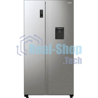 Холодильник Gorenje NRR9185EAXLWD серебристый двухкамерный 353/191л морозилка снизу, No Frost, Side by Side