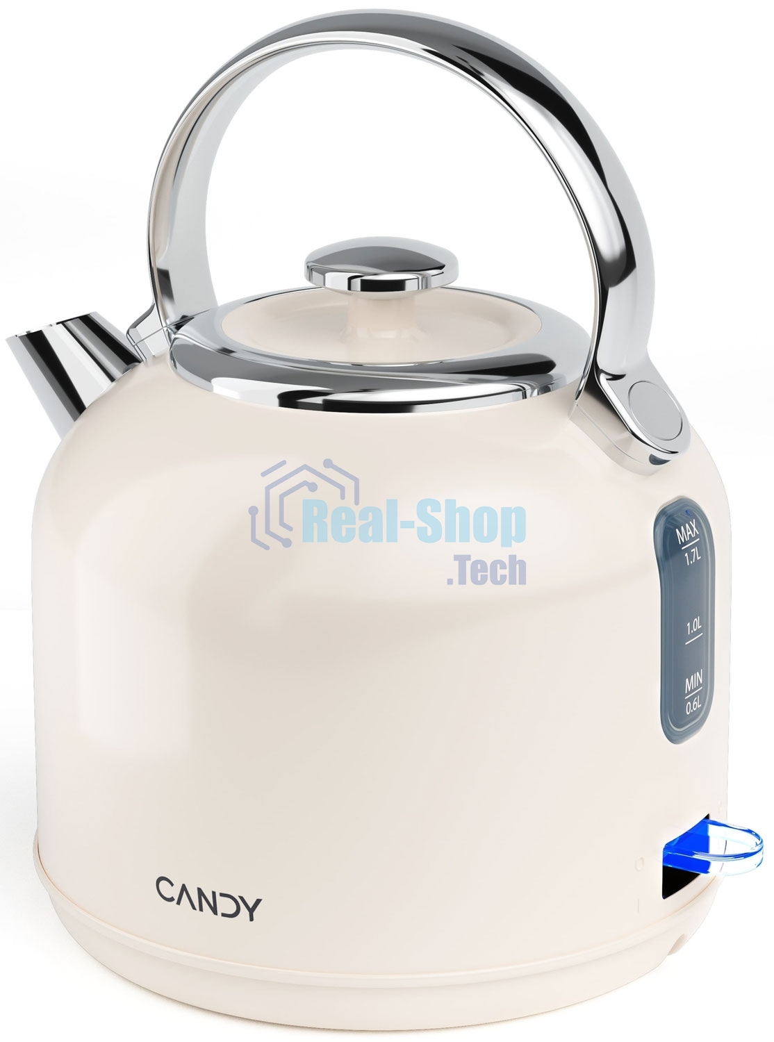 Электрочайник Candy CK-205 слоновая кость, 1.7 л, 2200 Вт, скрытый нагревательный элемент