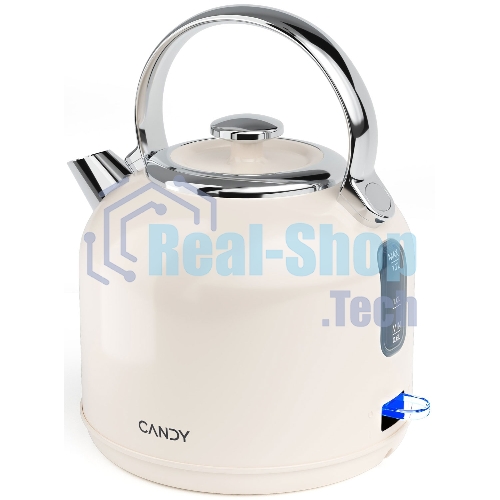 Чайник электрический Candy CK-205 1.7л. 2200Вт слоновая кость корпус: нерж.сталь