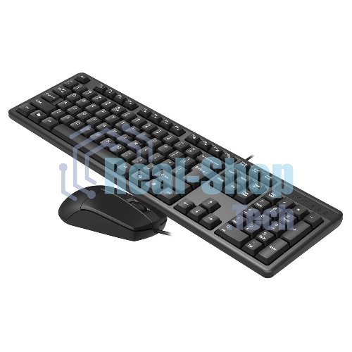 Комплект клавиатура+мышь A4Tech KK-3330 проводной, USB, 1200 DPI, чёрный