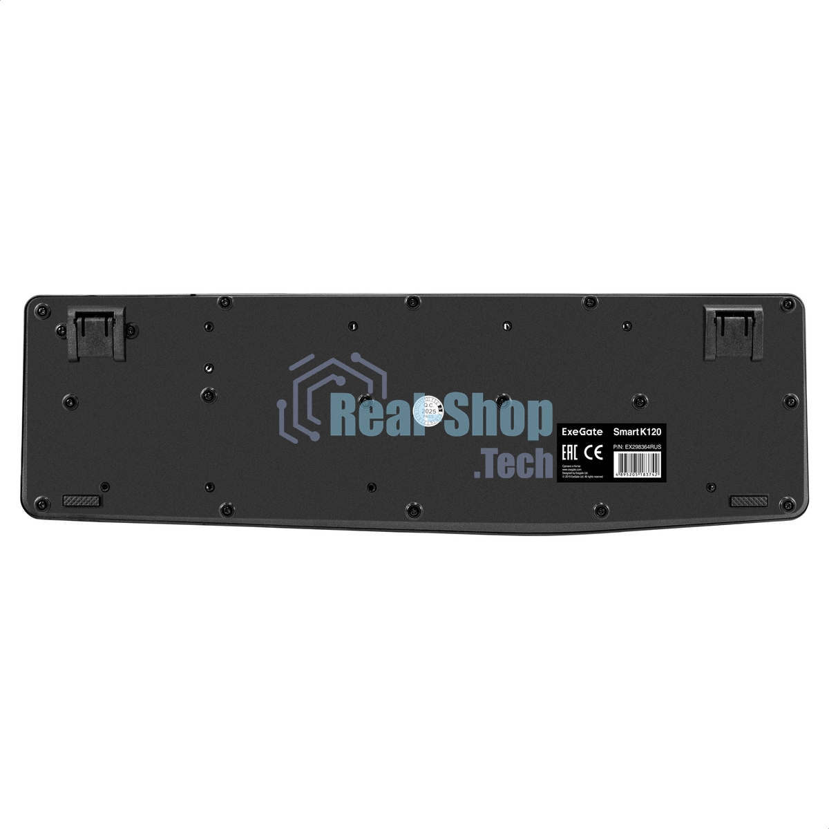 Клавиатура проводная ExeGate EX298364RUS Smart K120 (USB, полноразмерная, влагозащищенная, 104кл., Enter большой, длина кабеля 1,6м, черная, RTL)