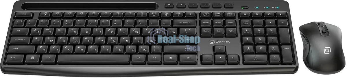 Комплект клавиатура+мышь Oklick S275W беспроводной, USB, 1600 DPI, чёрный