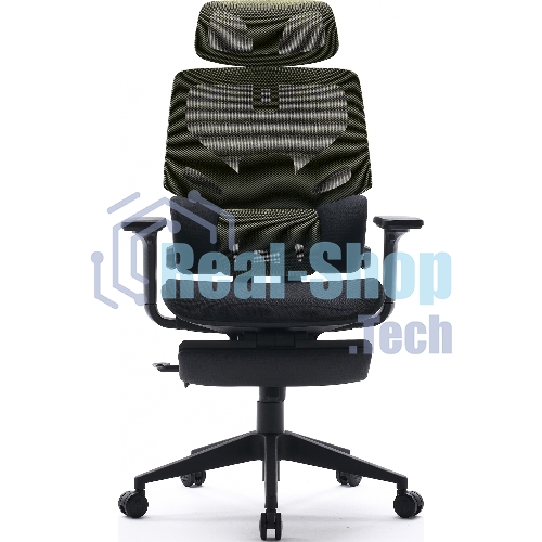 Кресло Cactus CS-CHR-MC01-LGNBK салатовый, сетка, подголовник, подставка для ног